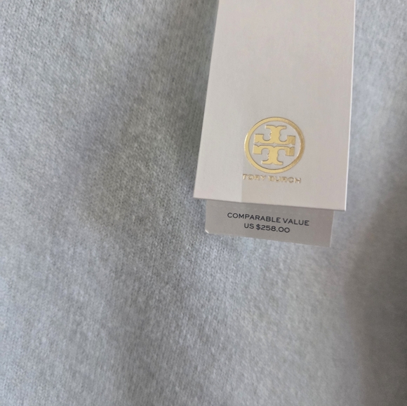 NWT Tory Burch Rose Sweater Iced Blue - Picture 3 of 7